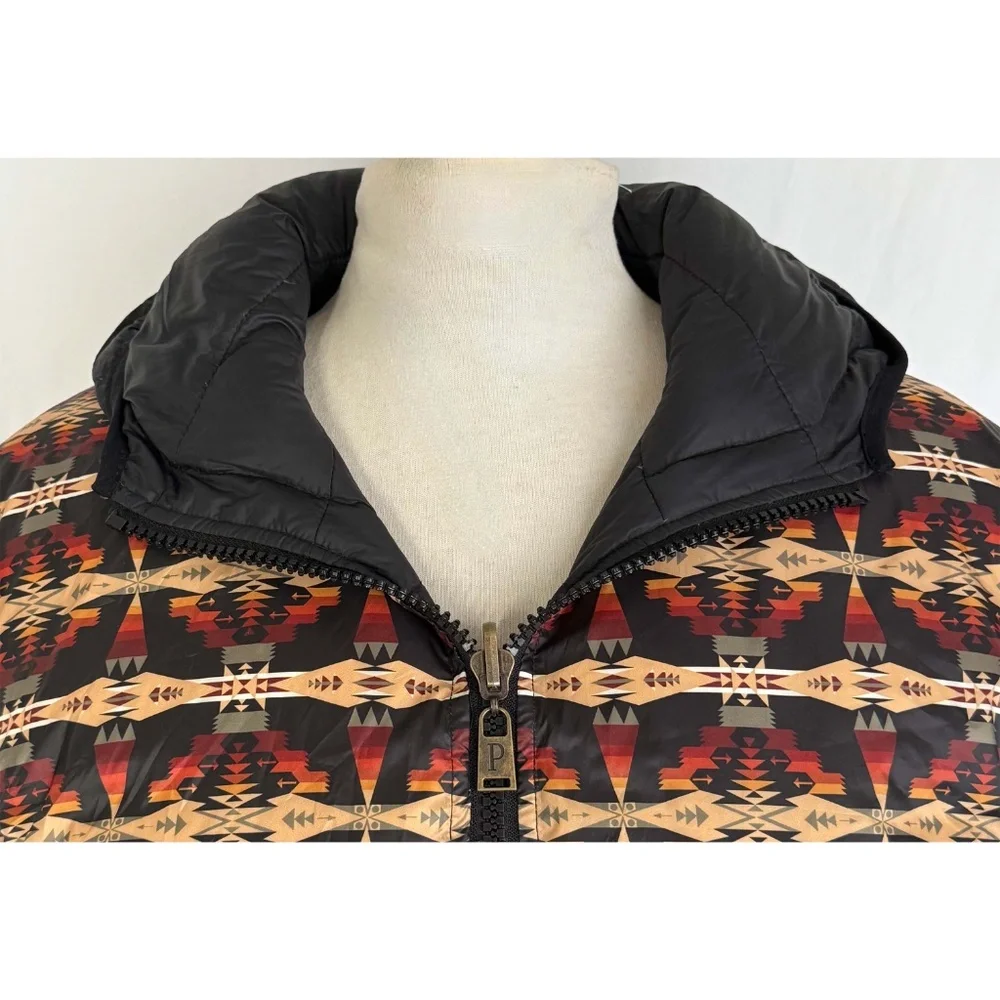 Pendleton Black Puff Jacket with Patterned Interior